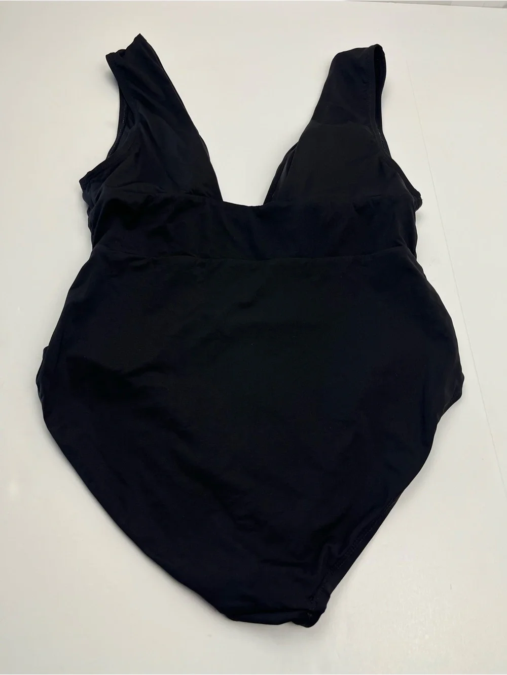 Andie Swim Mykonos V-Neck One-Piece Swimsuit Womens Size Large‎ Solid Black